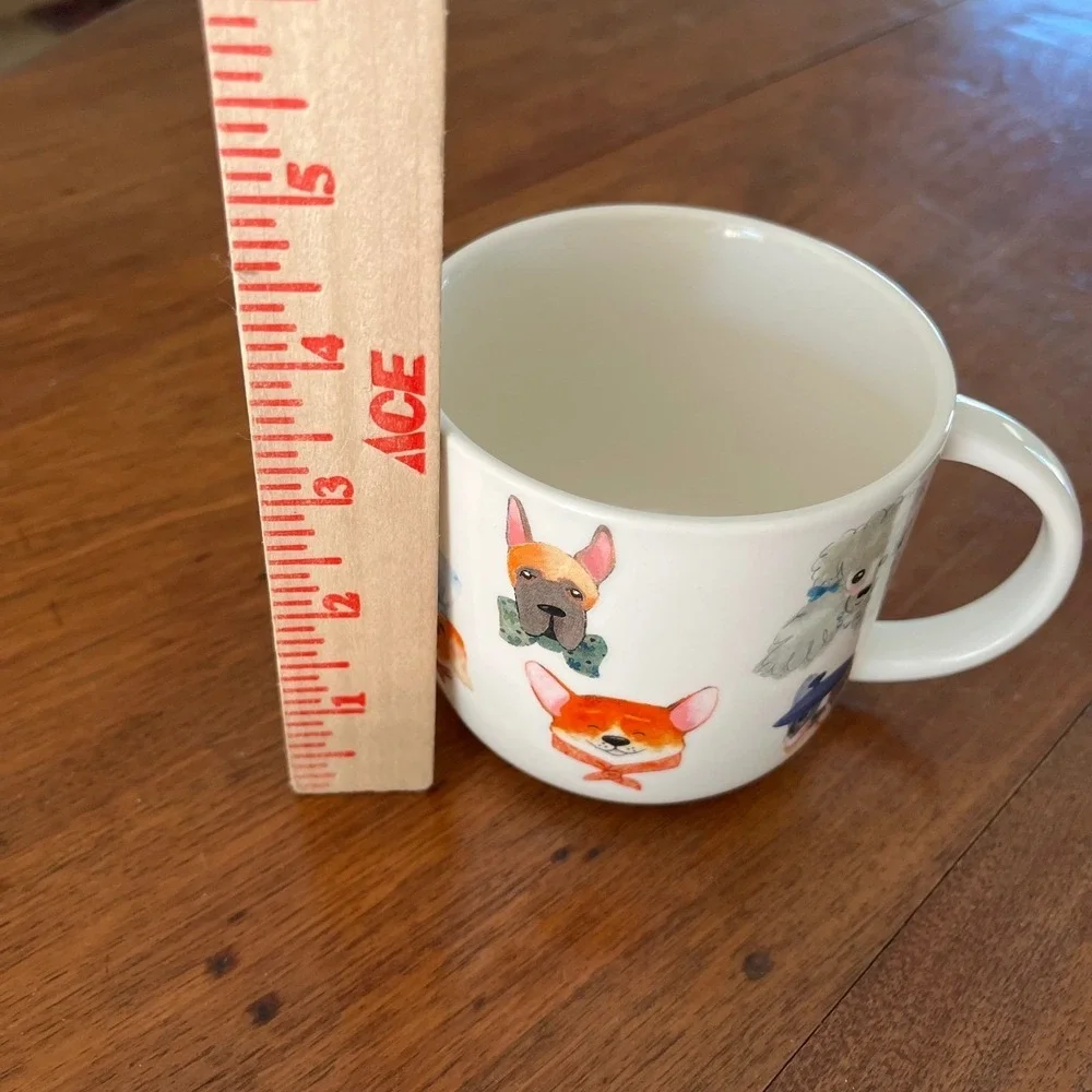 Sur La Table Watercolor Dog Breeds Coffee Mug Large Ceramic Whimsical Puppy Cup